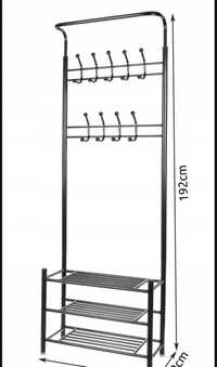 Stojak Wieszak na Ubrania Pólki Haczyki