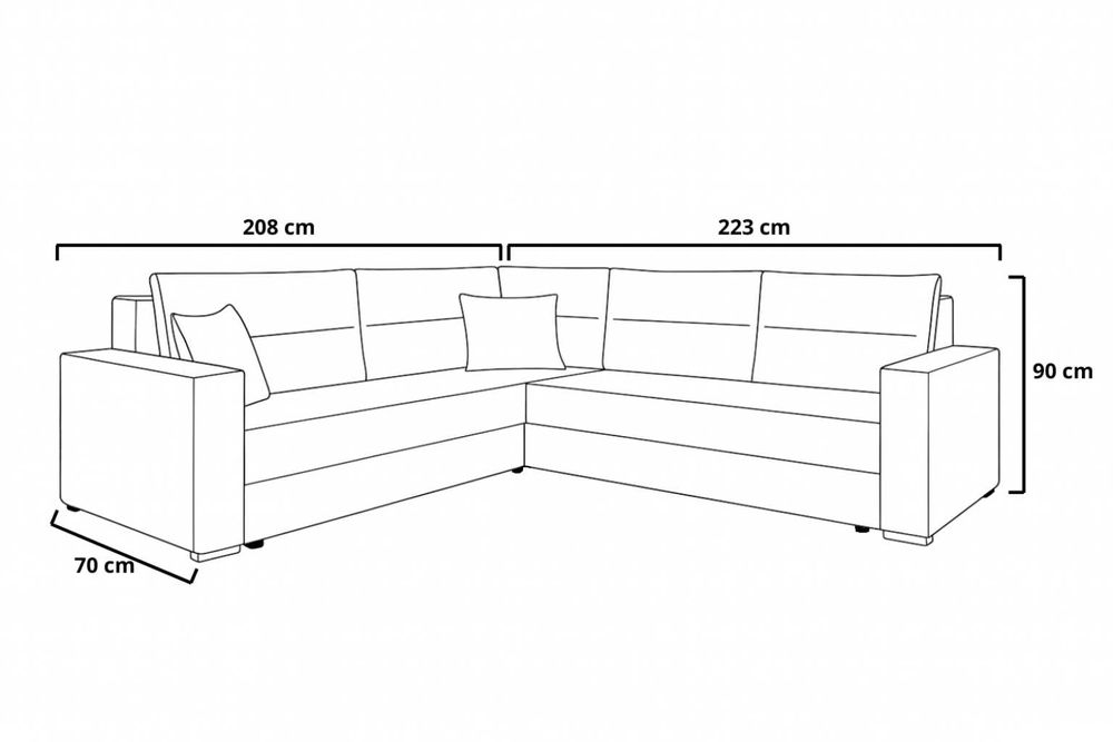 Narożnik - rogówka SENATOR funkcja spania, pojemnik, obustronny montaż