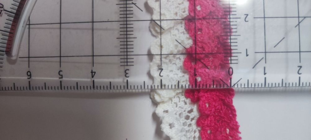 RENDA dupla franzida - rosa choque