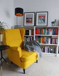 Ikea Strandmon uszak fotel do karmienia żółty dowóz gratis
