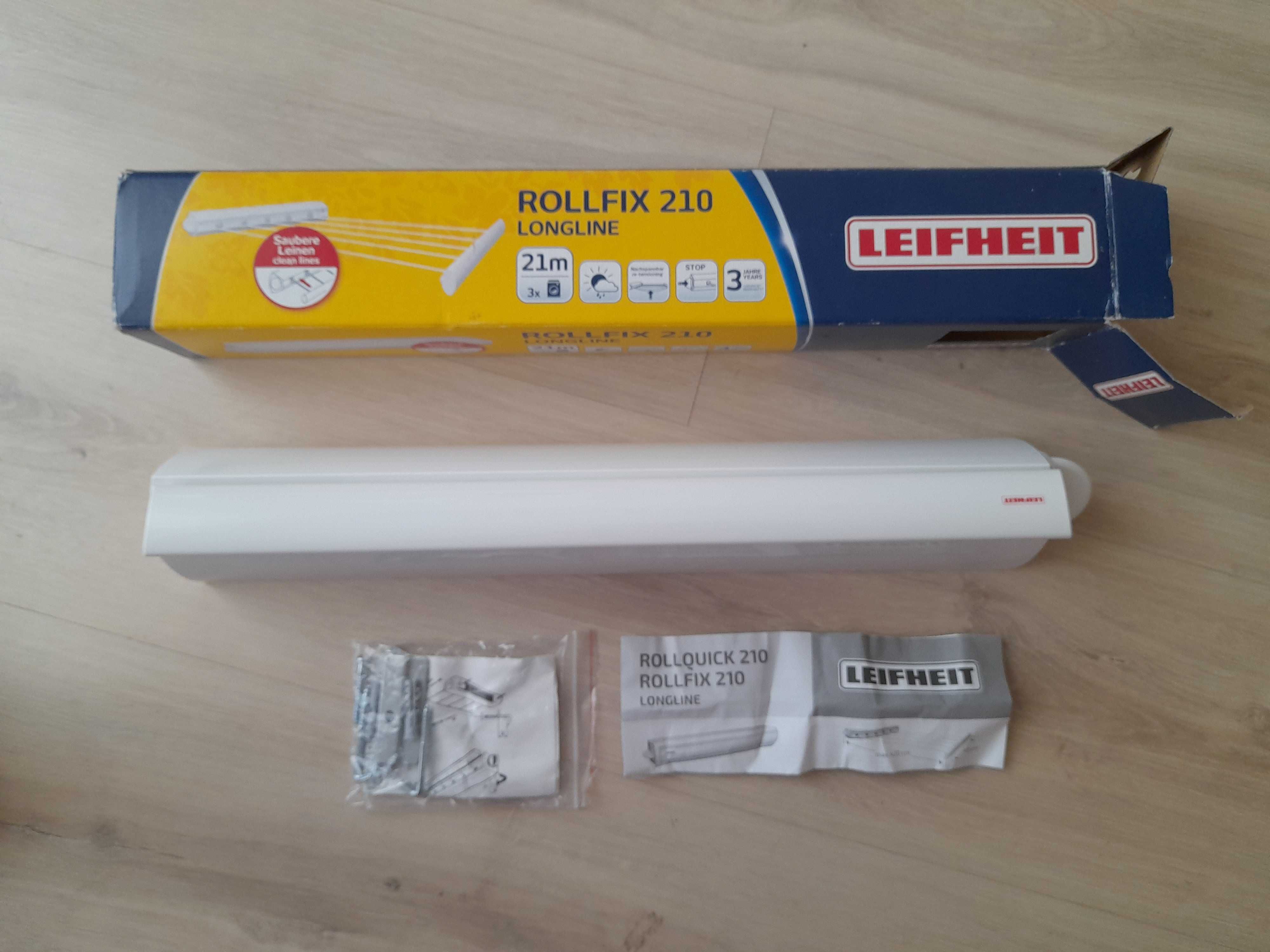 Suszarka ścienna rollfix 210 longline. LEIFHEIT. Nowa w opakowaniu 21m