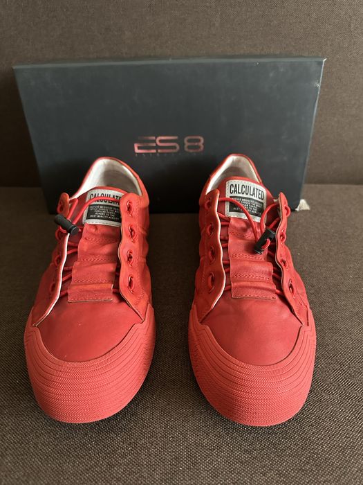 Червоні шкіряні кеди Estro