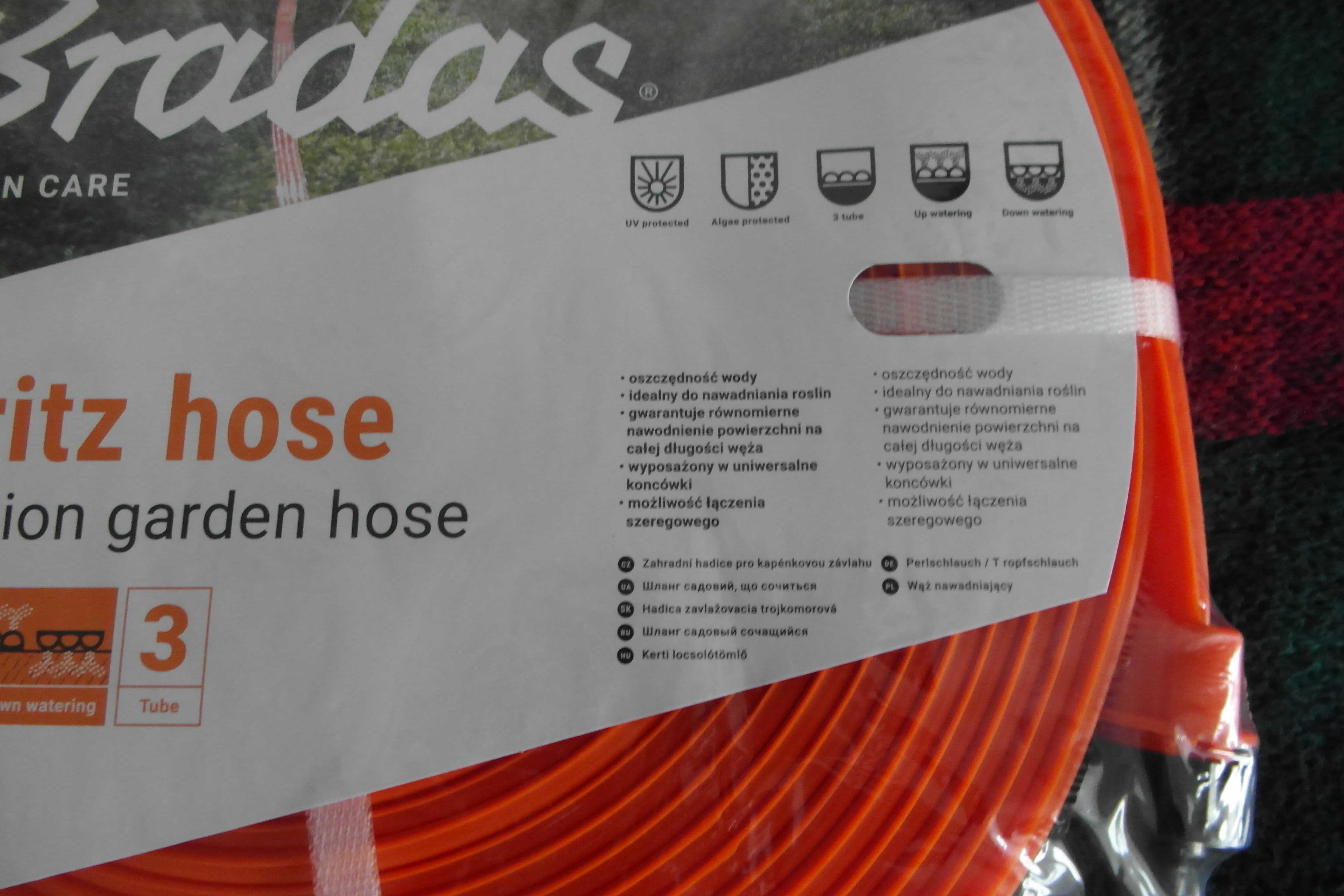 Wąż kroplujący - nawadniający - 15m - firmy Bradas -oraz 4 inne węże