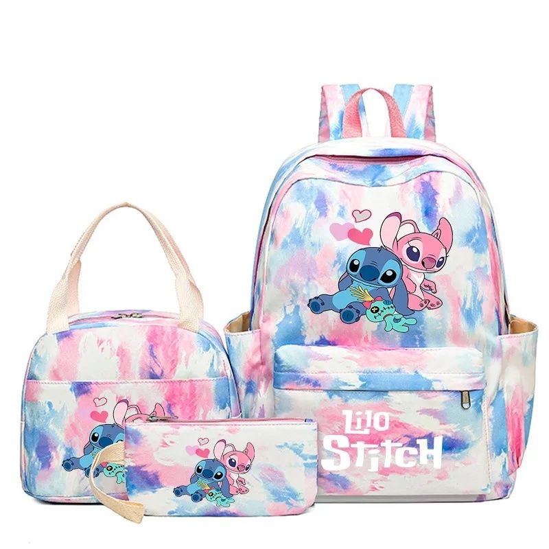 Mochila conjunto escolar stitch