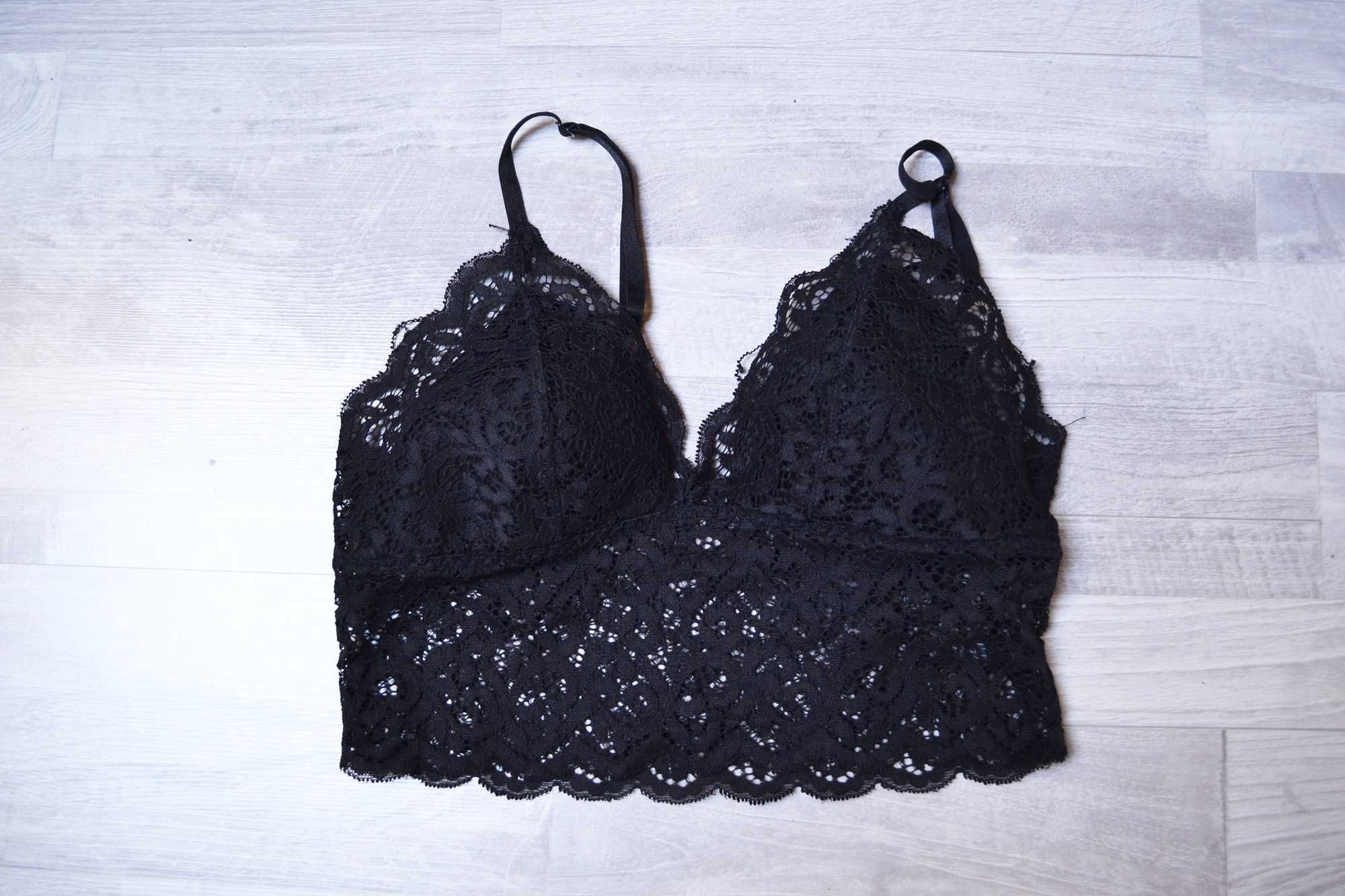 Sexy top koronka biustonosz S XS goth