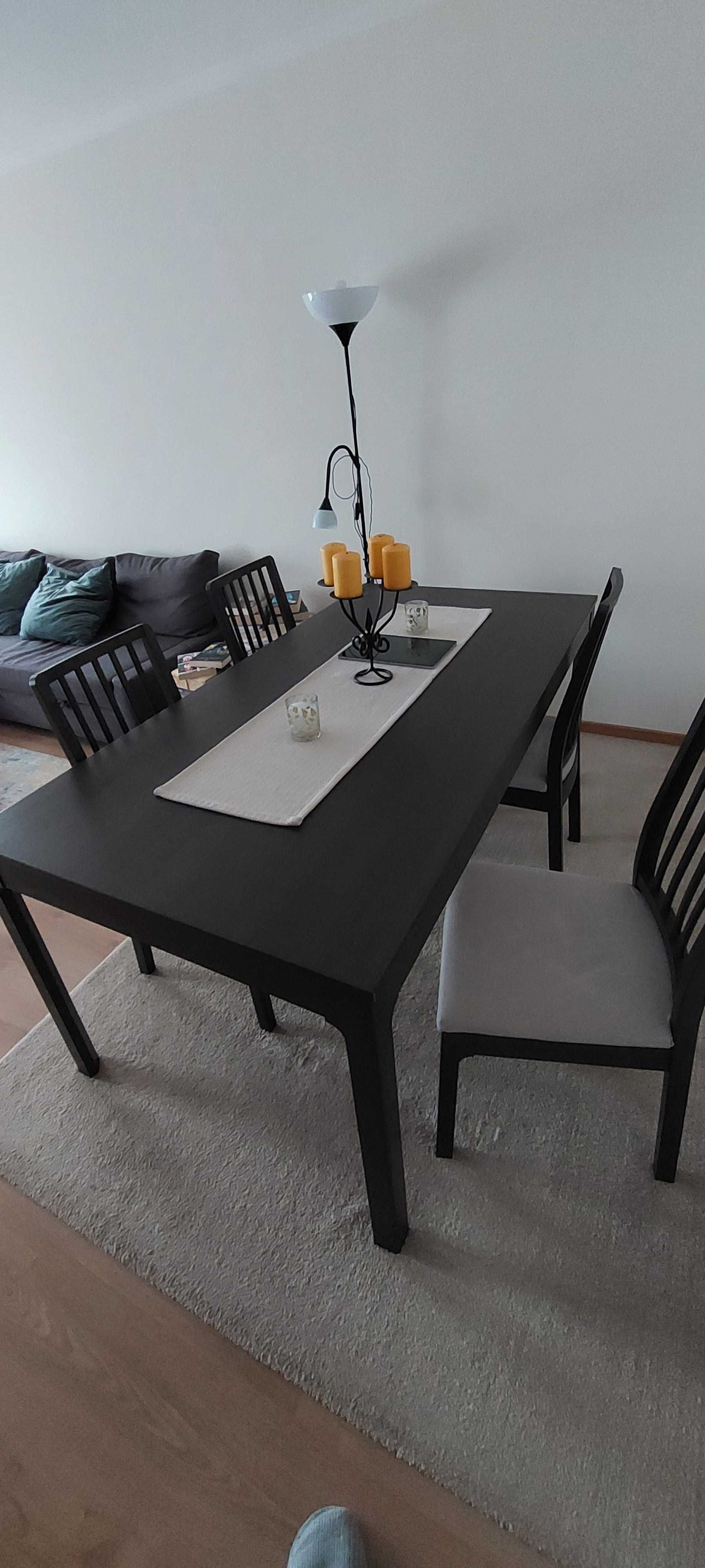 Conjunto Mesa e Cadeiras IKEA castanho escuro /Orrsta cinza claro