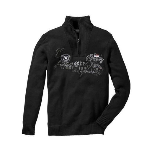 bonprix sweter golf rozpinany czarny męski 44-46