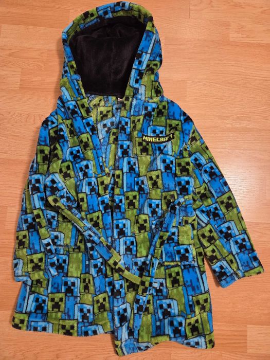 Szlafrok podomka Minecraft + spodnie piżamowe Minecraft 9-10 lat