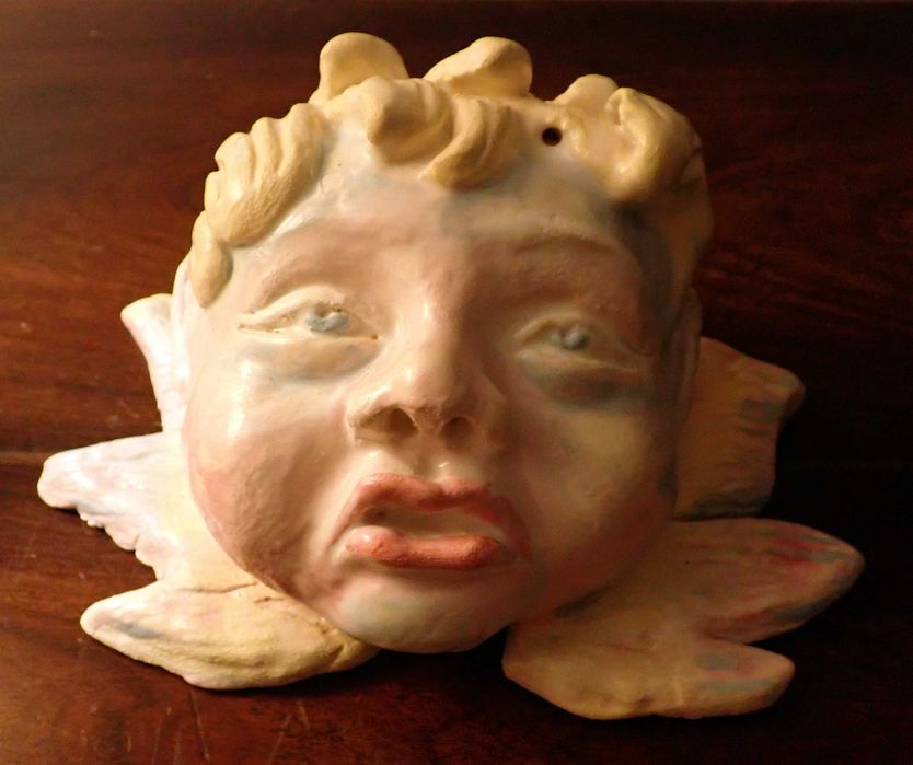 CABEÇA DE ANJO; cerâmica artesanal.