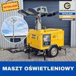 Wynajem maszt oświetleniowy z agregatem wieża oświetlenie Atlas Copco