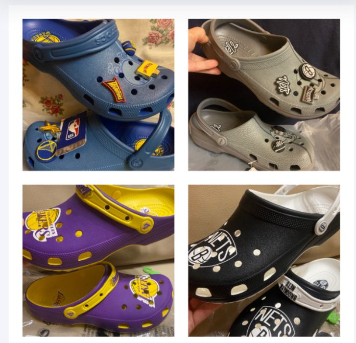 Crocs чоловічі NBA Lakers Nets Classic Clog Jibbitz™ з USA Джибітси!