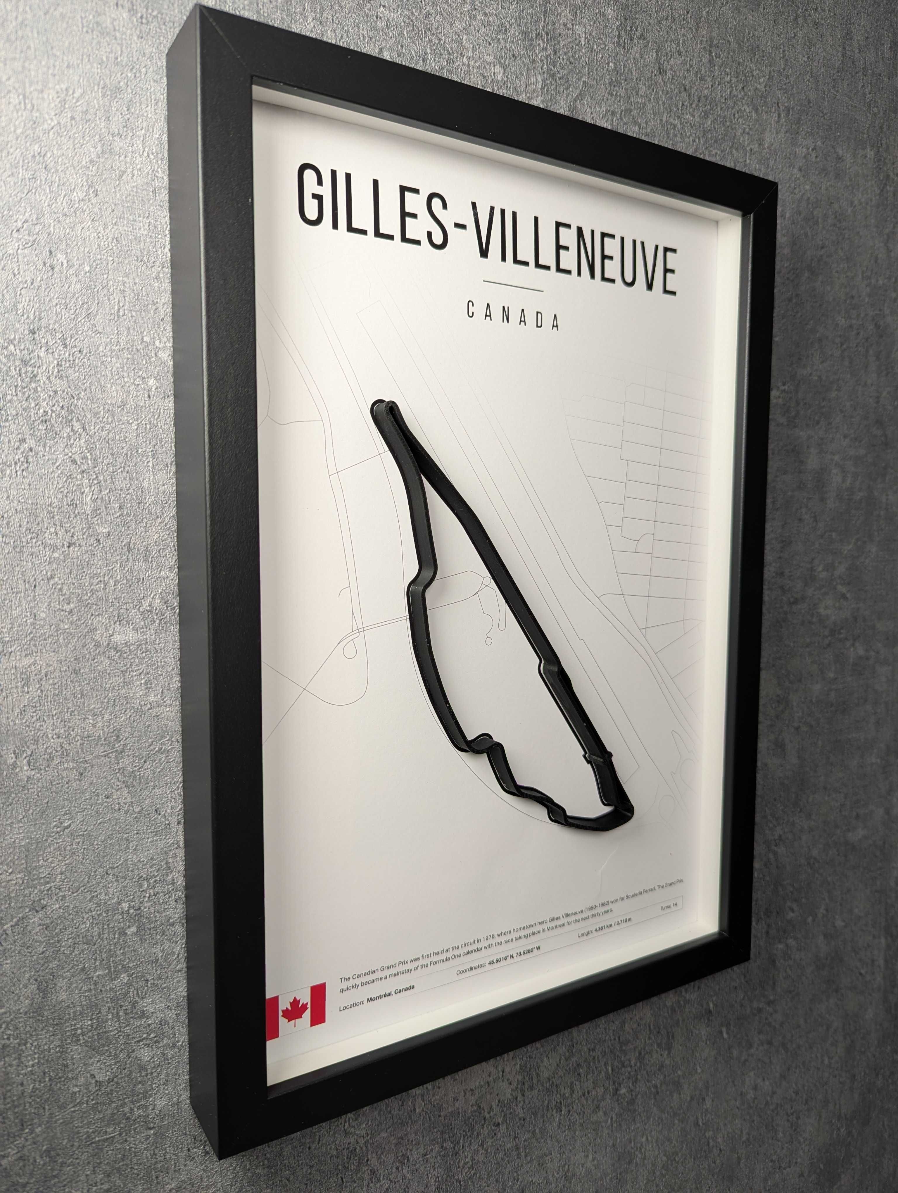 Об'ємна Рамка з 3D Трасою Gilles-Villeneuve Circuit Монреаль 32x23x3