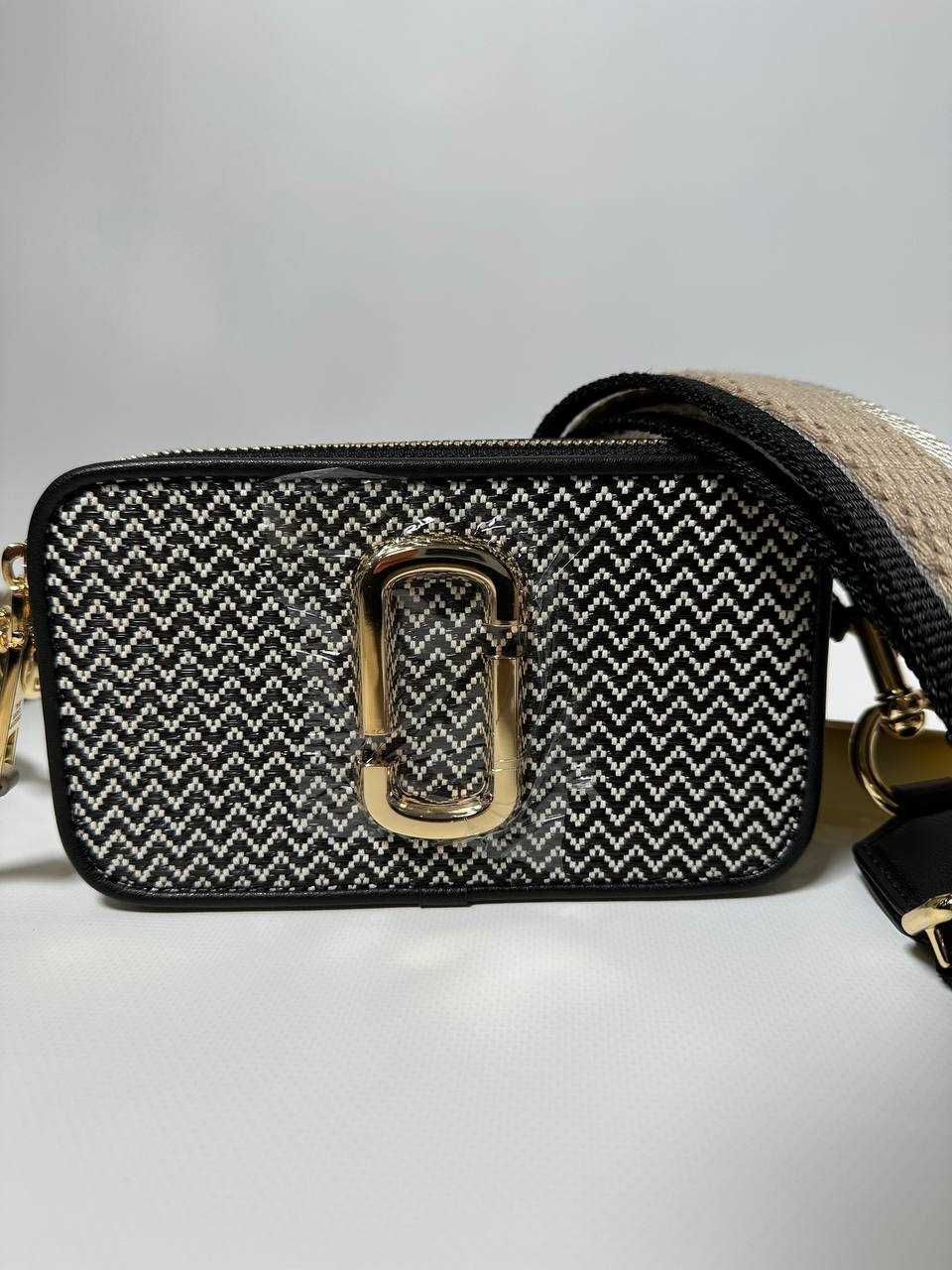Сумка жіноча Marc Jacobs Snapshot чорно біла