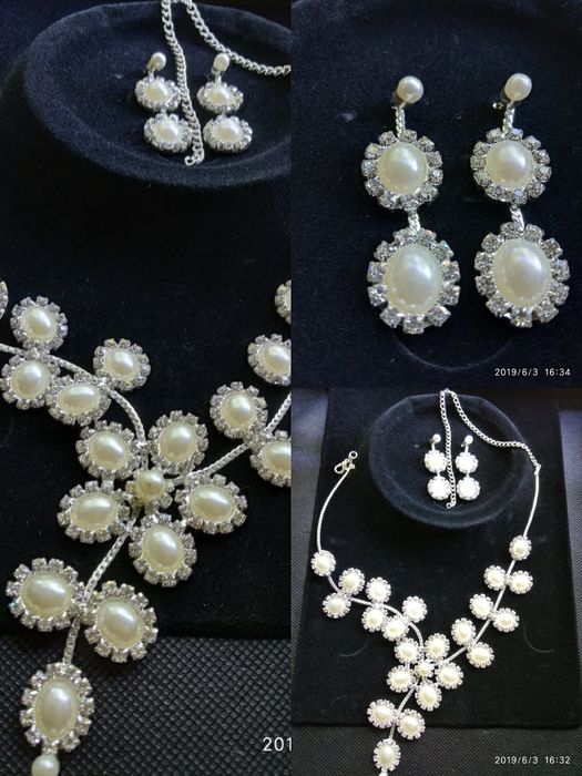 Свадебный набор,серьги колье