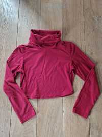 Crop top golf czerwony burgundowy krótka bluzka