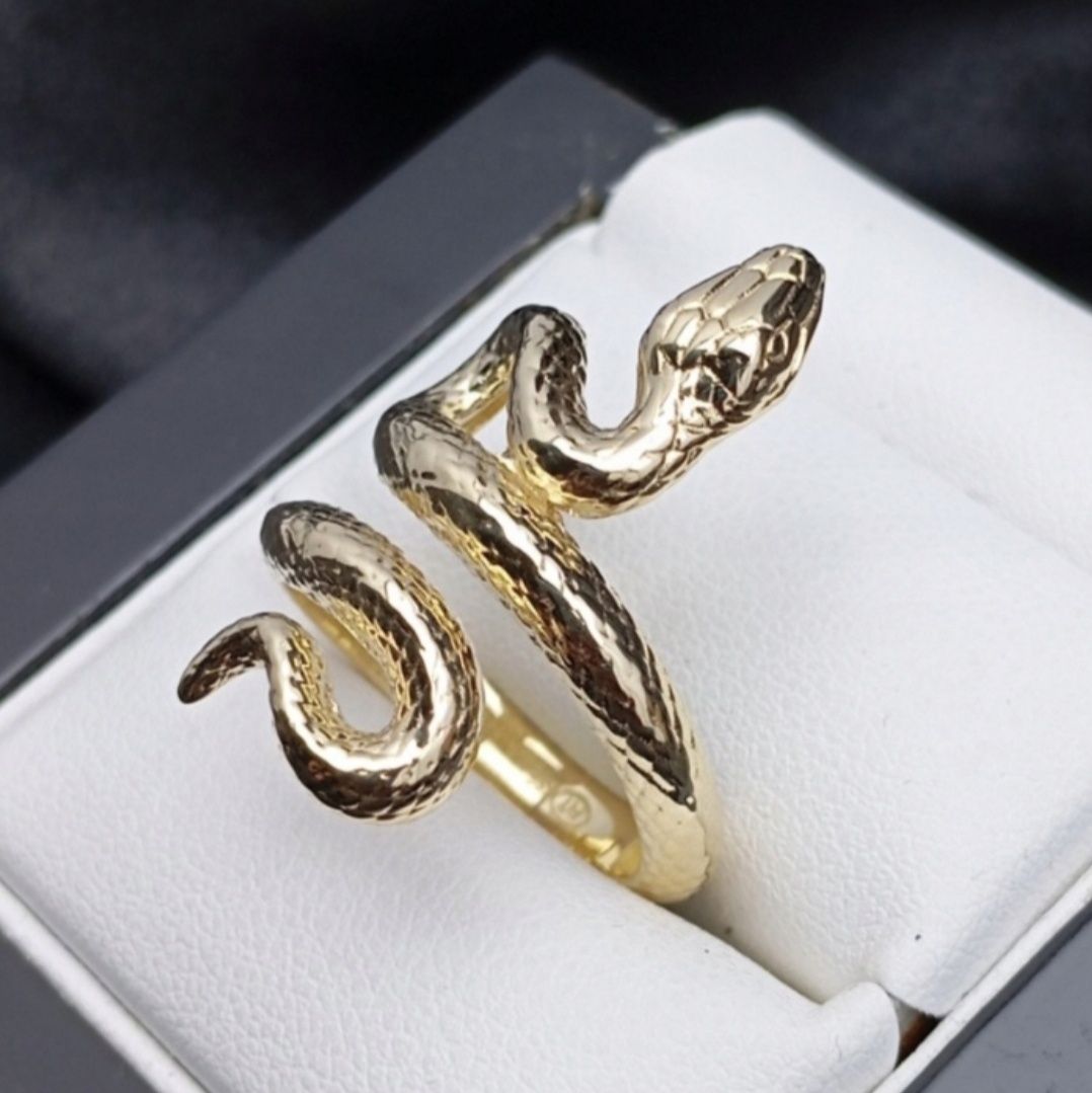 Piękny Pierścionek zloto 14k 585 wąż żmija  Modny r.16