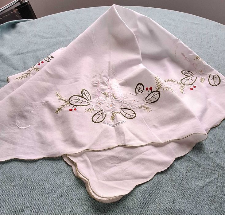 Nap85 - Toalha de mesa de chá de natal com bordado industrial