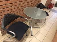 Zestaw biurowy 2 krzesła firmy Sitag + stolik poleasingowy używany