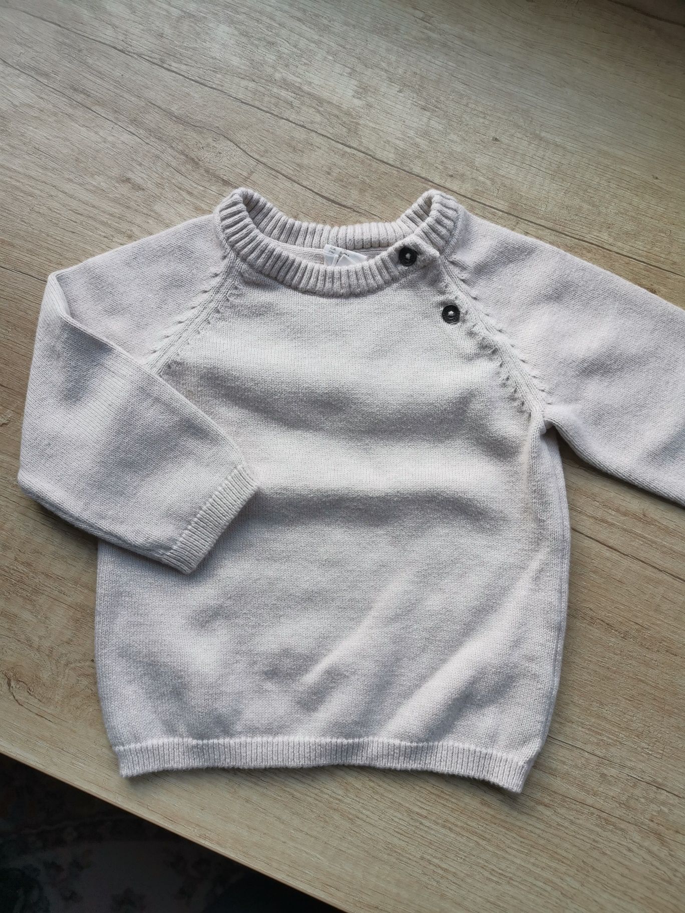 Nowy beżowy sweterek H&M 74 bawełna