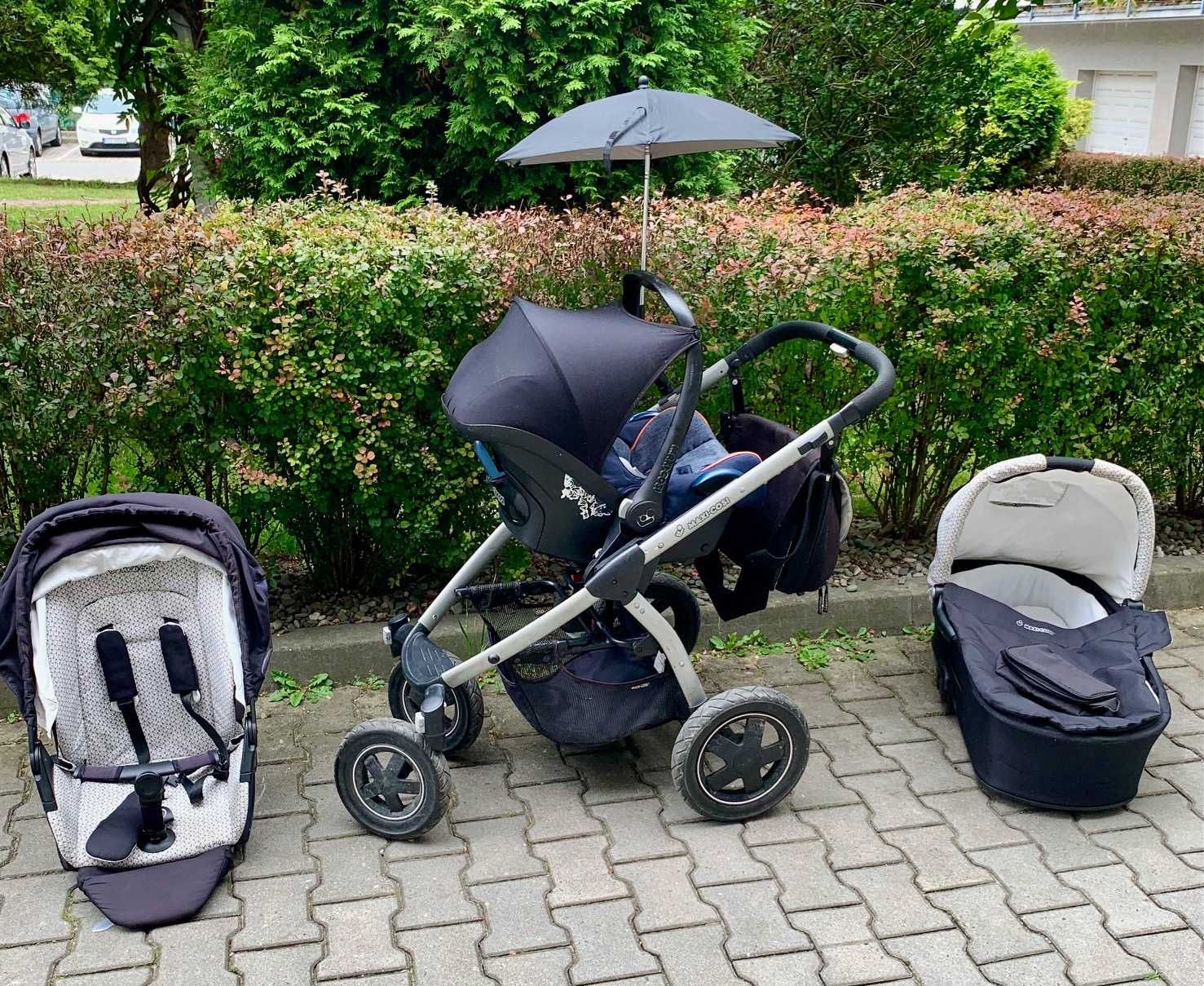 Sprzedam wózek Maxi Cosi Mura Plus 4 (godndola, spacerówka, fotelik).