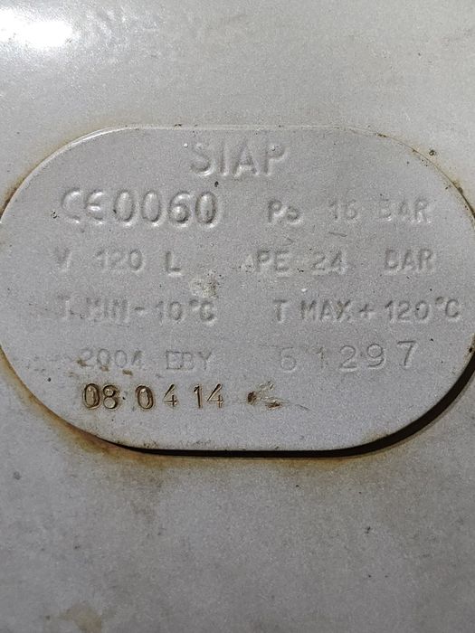 Zbiornik wysokości cìśnieniowy powietrza kompresora 120l 16 bar 24 bar