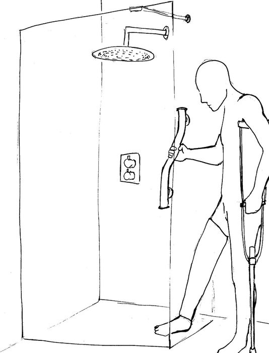 Dekoracyjny  uchwyt ścienny pod prysznic Deante 61cm srebrny chrom