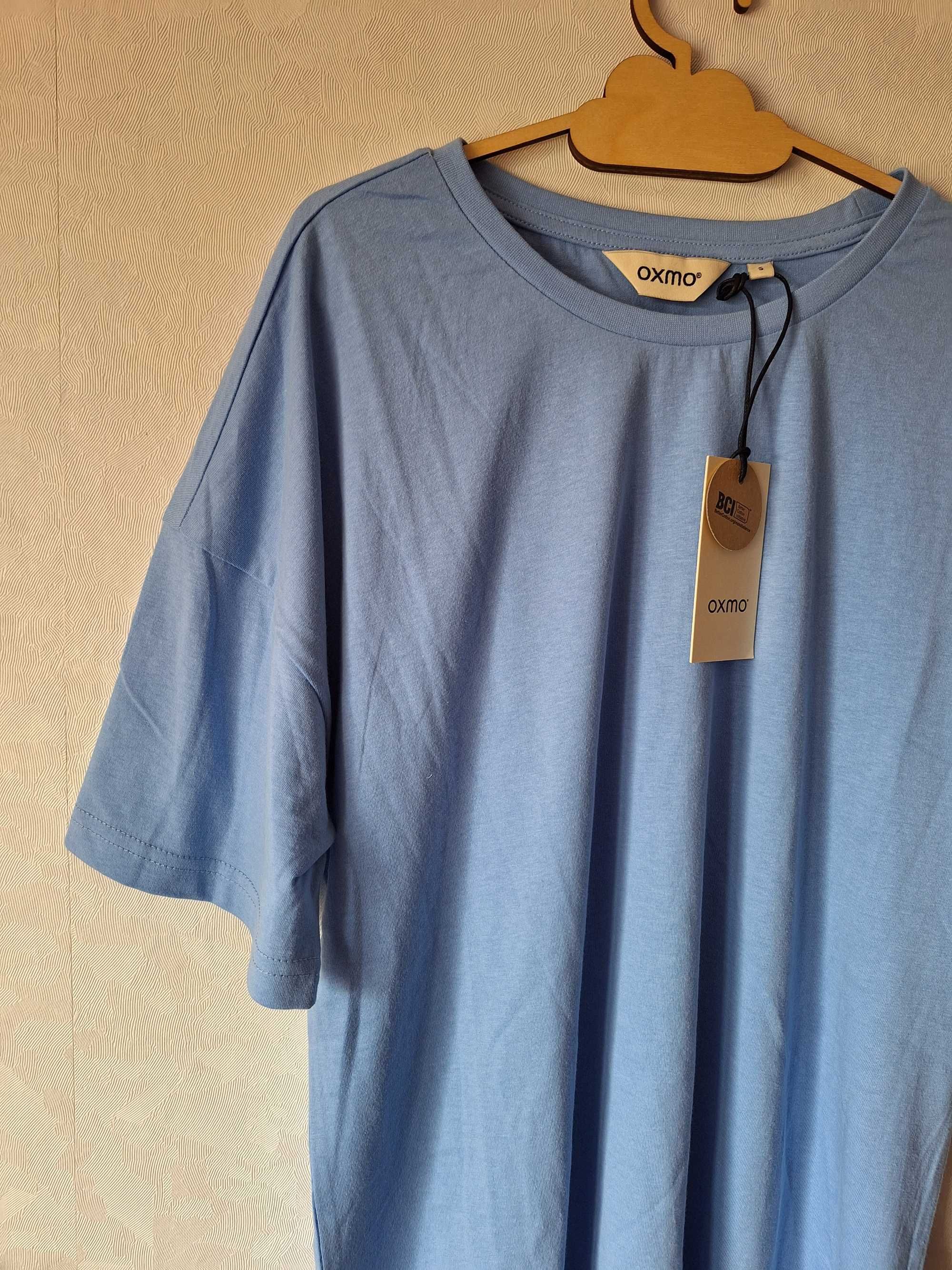 Jasnoniebieski t - shirt oversize L Oxmo klasyczny nowy bawełniany