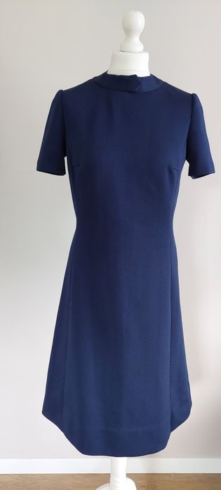 Tricosa Paris r.38 granatowa sukienka lata 60'/70'