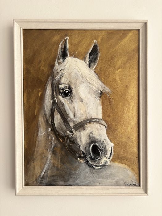 Koń rękodzieło malarstwo sztuka jeźdźiectwo