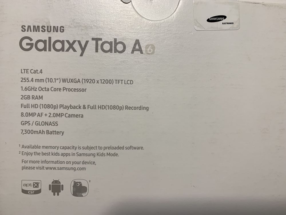 Tablet Samsung Galaxy Tab A SM-T585 bialy