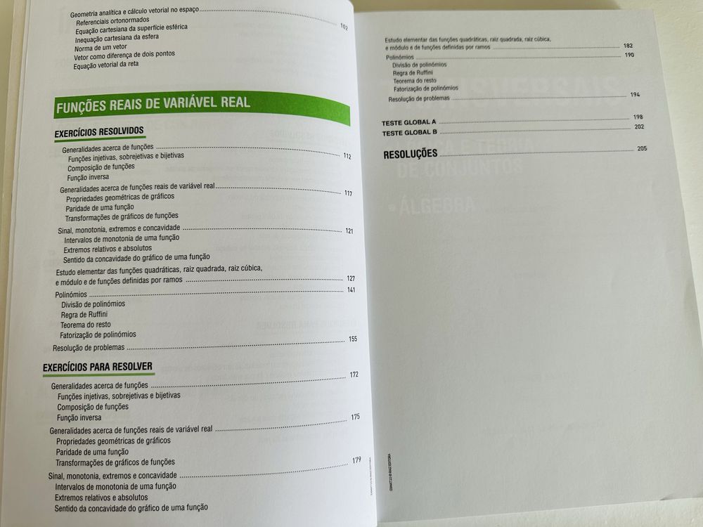 Exercícios de Matemática A 10° ano Raiz Editora
