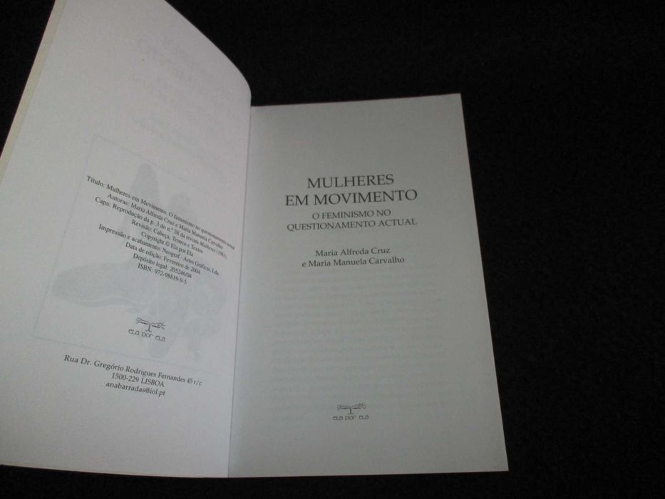 Livro Mulheres em Movimento Alfreda Cruz e Maria Manuela Carvalho