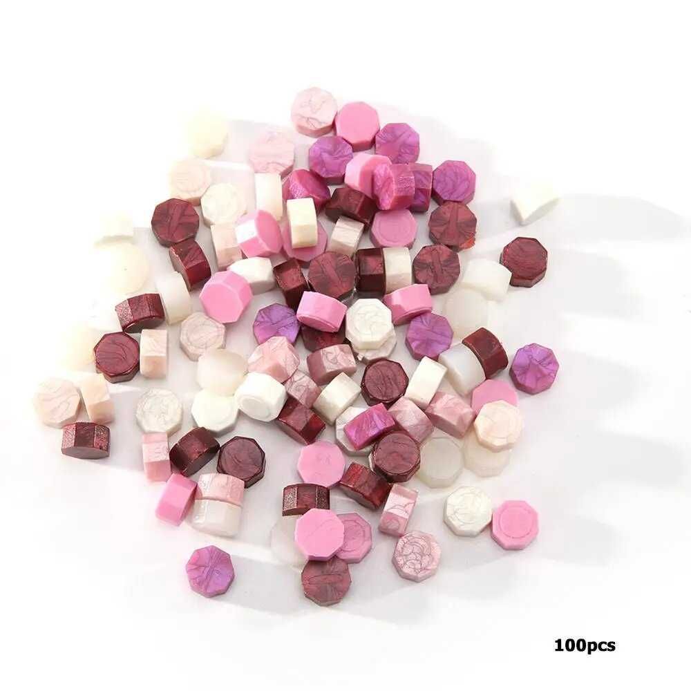 Wosk Lak do pieczęci 100 sztuk Kolorowy Fiolet Różowy Perłowy Pieczęć