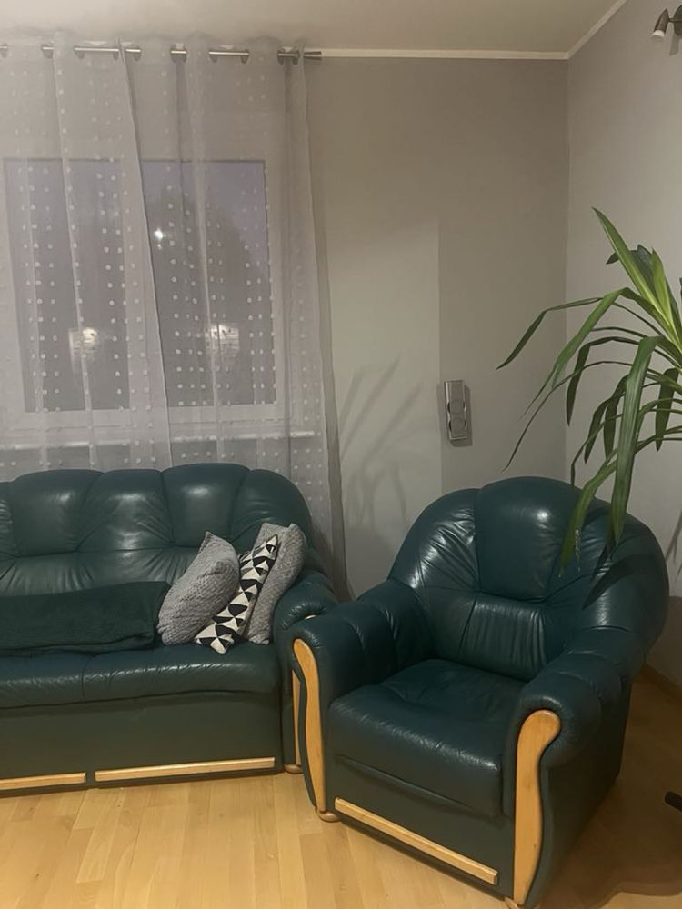 Zestaw mebli salonowych ciemnozielonych
