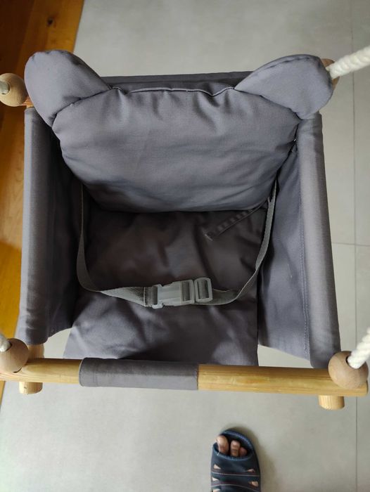 MAMOI skandynawska huśtawka drewniana dla dzieci i niemowląt, szara