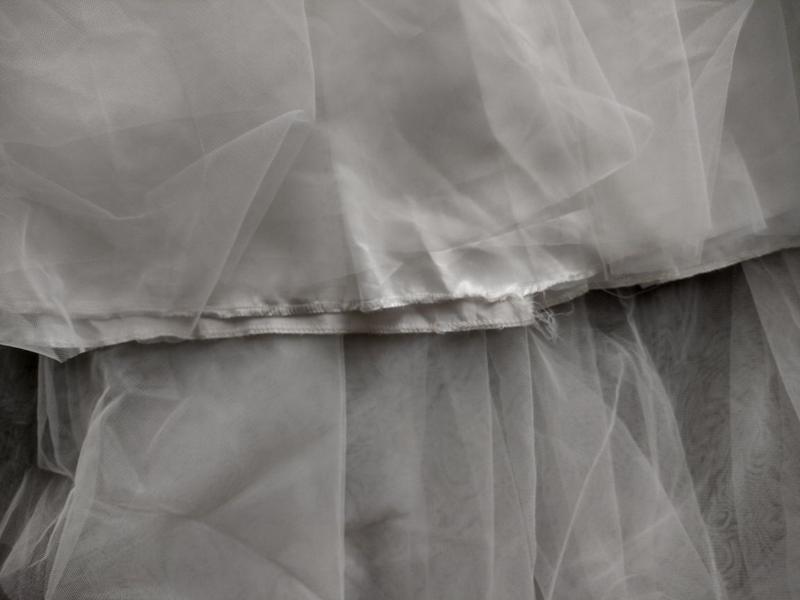 Suknia ślubna używana perełki koronki vintage retro L