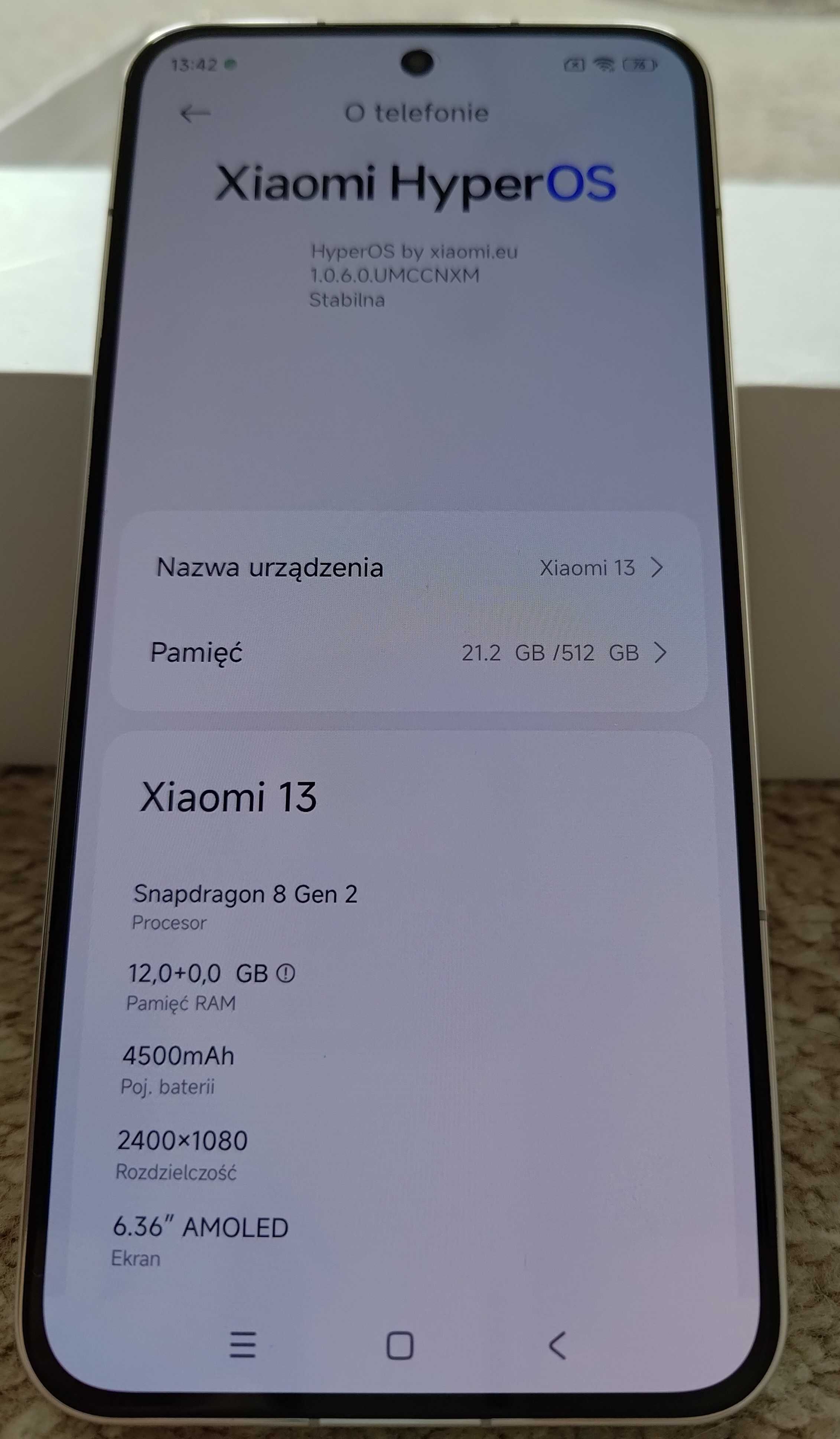 Smartfon Xiaomi 13 12 GB / 512 GB Biały Snapdragon 8 Gen 2