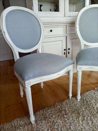 Kresła stylowe Shabby Chic białe postarzane 2 szt