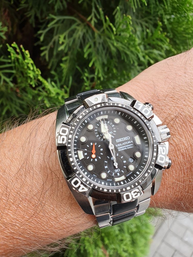 Seiko Scuba Diver VELATURA Chronograph SNDA59P1 - UNIKAT - szafir