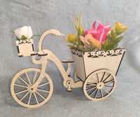 Rowerek na prezent, na doniczkę z kwiatami, na Wanetynki, dzień kobiet
