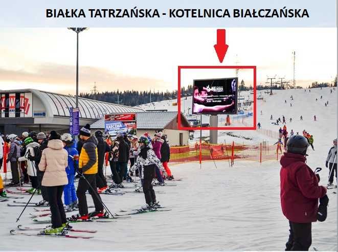 Reklama wynajem billboardów, reklama na budynku, stokach narciarskich