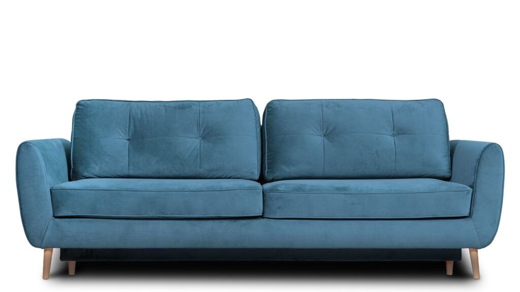 Sofa z funkcją spania Oland niebieska morska kanapa