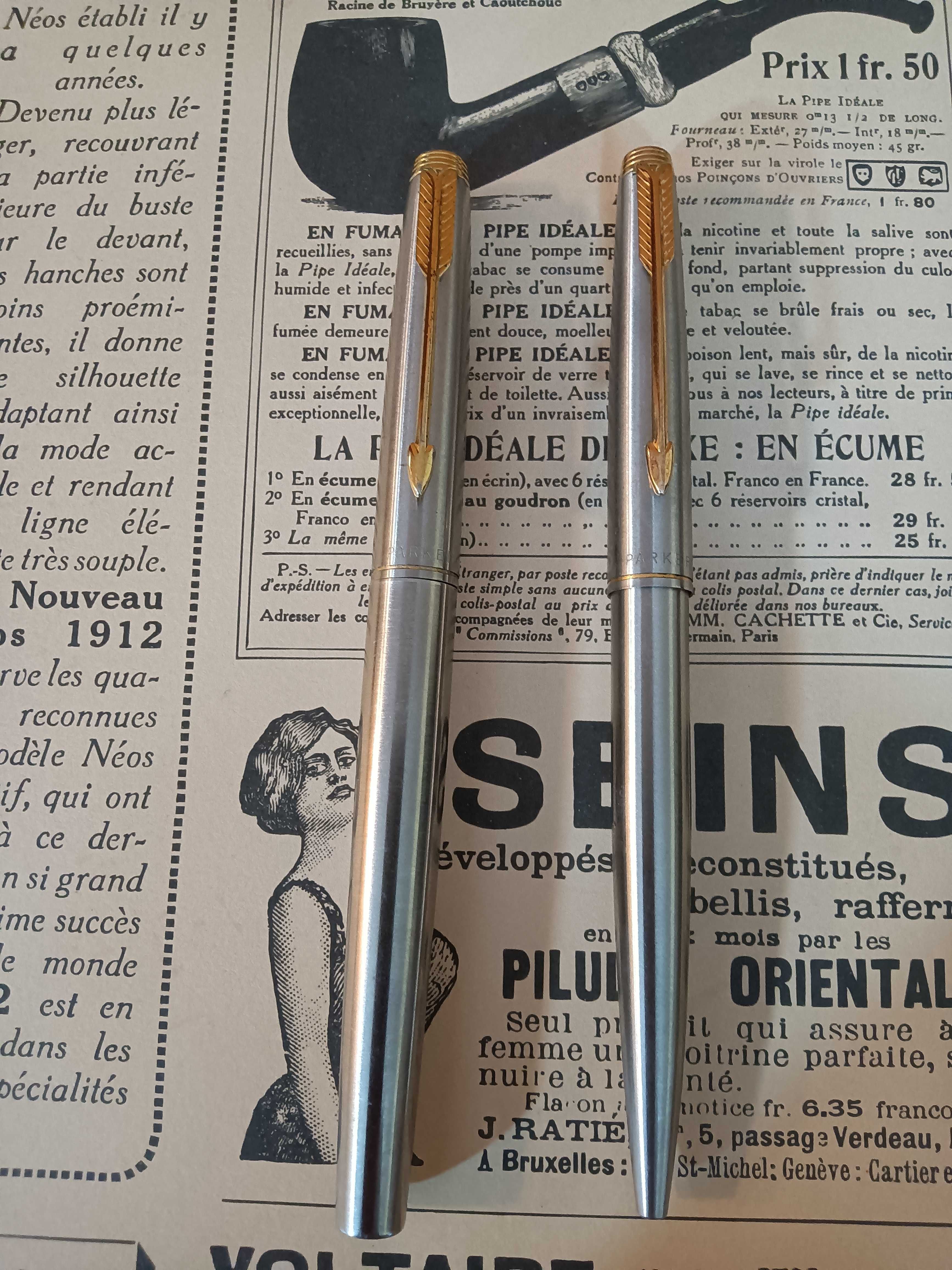 Caneta e esferográfica Parker 75 Flighter Deluxe aparo em ouro
