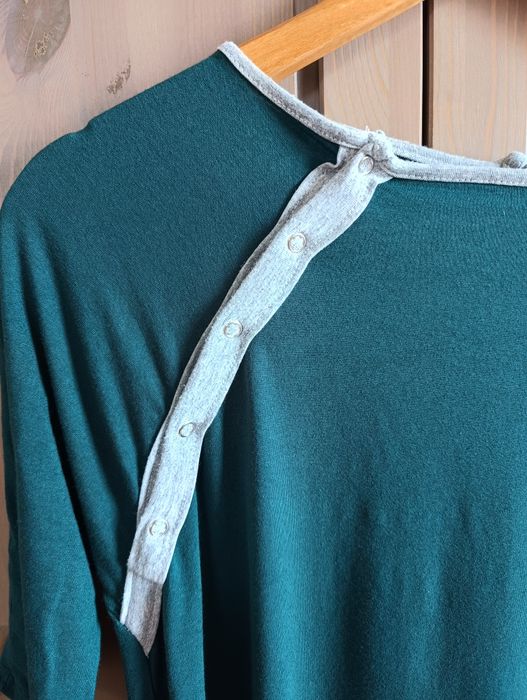 Zielona koszula do porodu do karmienia