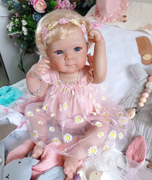 Lalka w typie reborn z wyprawką prezent lala cała winylowa blondynka