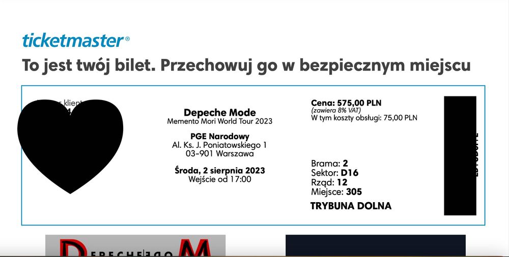 Bilety Depeche Mode Warszawa 02.08.2023 PGE Narodowy