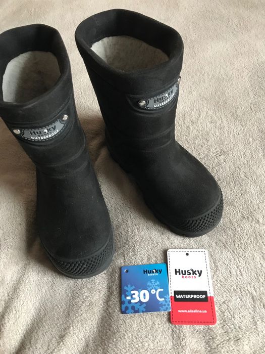 Дитячі зимові чоботи Alisa Line Husky 31-32, чорні, стопа 20 см.,