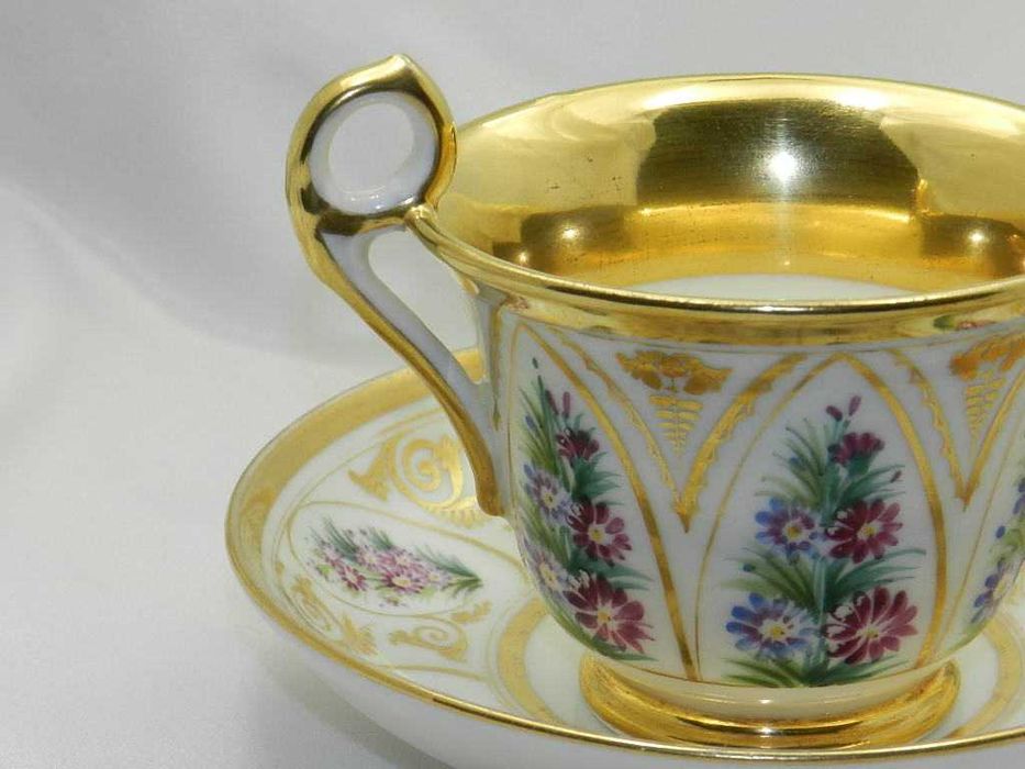 Kolekcjonerska wiekowa ręcznie malowana filiżanka  Francja XIXw.