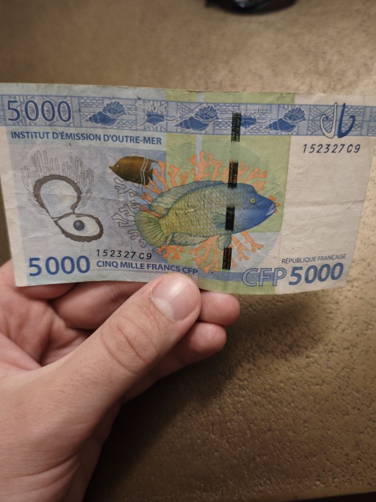 Frank CFP Polinezja francuska banknot 5000 franków