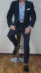Garnitur Strellson Rozmiar 98 Kolor Granatowy Krata Slim Fit